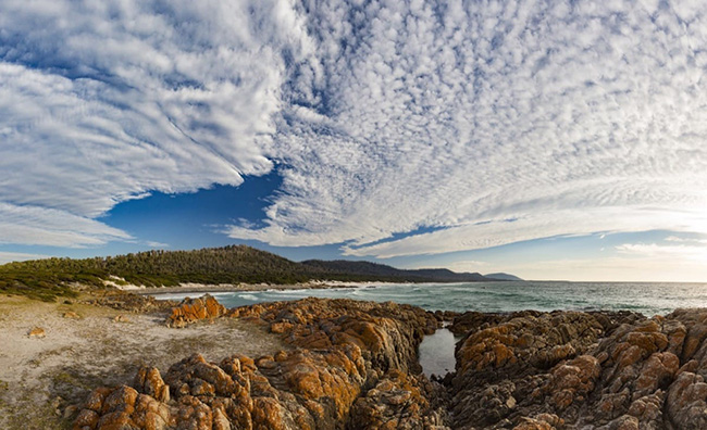 A scenic shot, focused on clouds